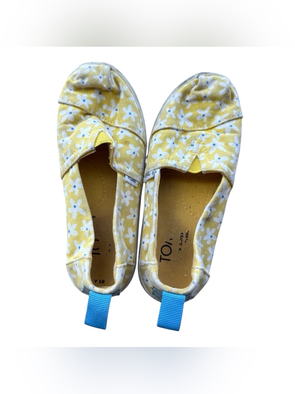 Toms Yellow Daisy Slip-On Sneakers for Kids